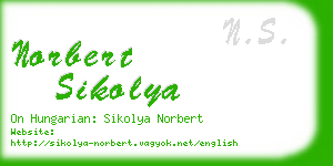 norbert sikolya business card